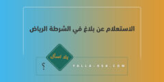 الاستعلام عن بلاغ في الشرطة الرياض في السعودية 1444